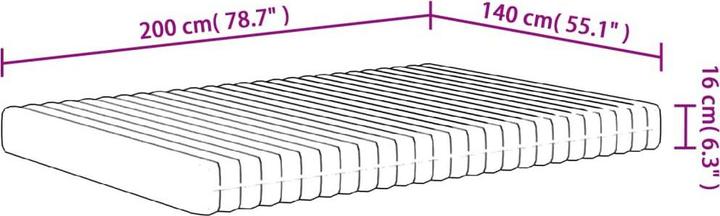 Produktbild vidaXL Schaumstoffmatratze (Schaumstoffkern, 140 x 200 cm)