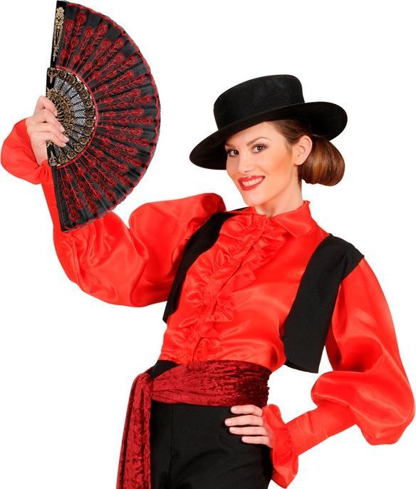 Image du produit Widmann Éventail rouge avec dentelle