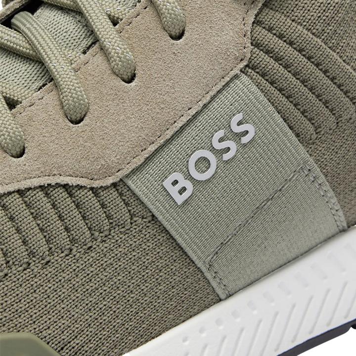 Actual product image BOSS Mens Titanium Suede Panel Running Trainers (39.5)
