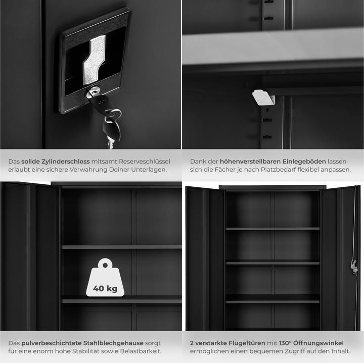 Actual product image tectake Filing cabinet (90 x 40 x 140 cm)