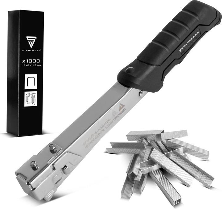 Produktbild Stahlwerk Hammertacker Schlagtacker Handtacker Klammergerät + 1000 Klammern