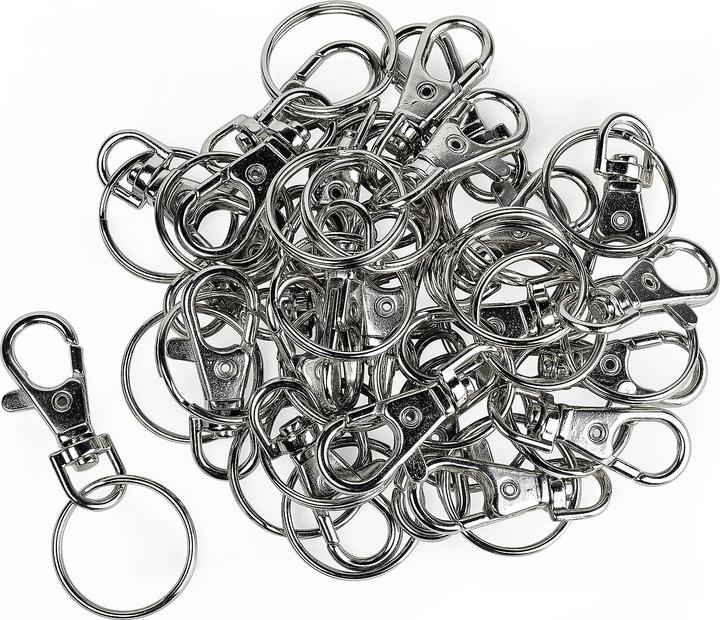 Produktbild VBS XXL Karabinerhaken mit Schlüsselring, Ø 25 mm, 25 Stück