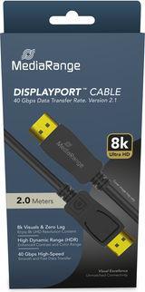 Image du produit MediaRange Câble DisplayPort, ver. 2.1, 40 Gbps, 2.0m, sw (2 m)