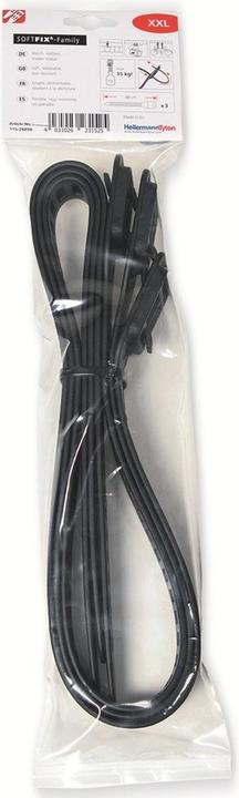 Actual product image HellermannTyton Hellermann Tyton SOFTFIX XXL Cable Ties Thermoplastic Polyurethane (TPU) Black 3 piece(s) (Plastic cable ties, 880 mm, 3 pcs.)