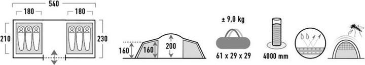 Produktbild High Peak Tunnelzelt Como 6.0 (Tunnelzelt, 9 kg, 6 Personen)