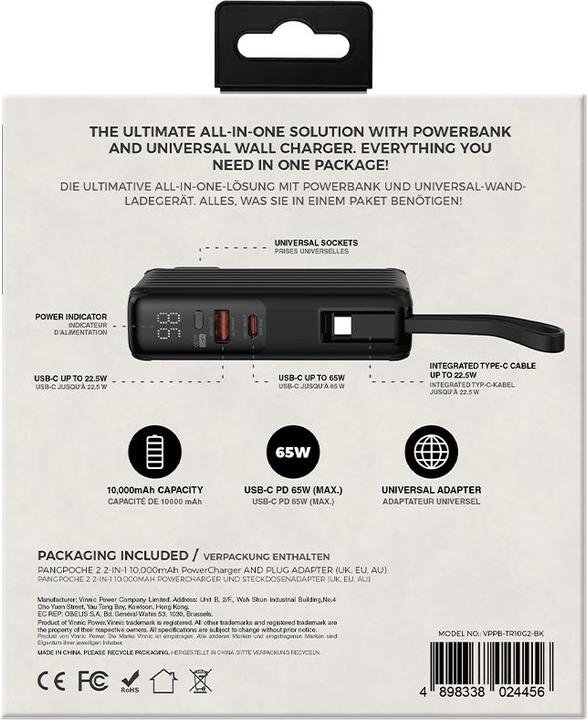 Image du produit Vinnic PANGPOCHE - Multiladegerät (10000 mAh, 65 W)