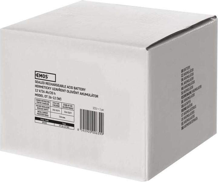 Immagine prodotto Emos Batteria al piombo senza manutenzione 12 V/26 Ah L2 (1 pz., Specifico del dispositivo, 26000 mAh)