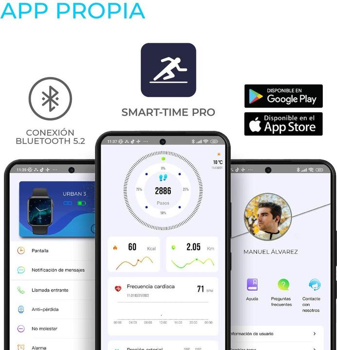 Produktbild KSIX Smartwatch Urban 3 White (44 mm)