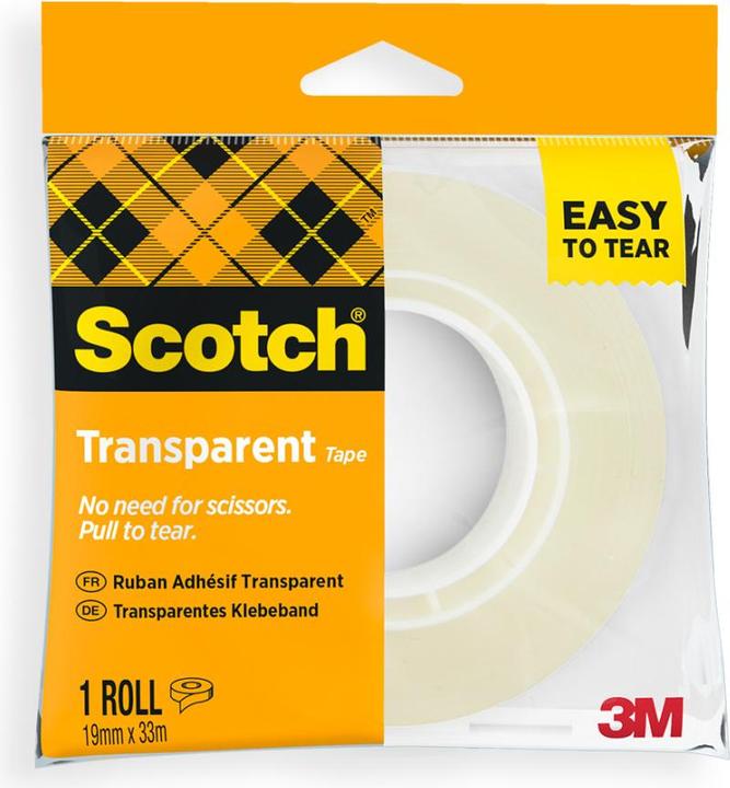 Immagine prodotto 3M Nastro Trasparente Adesivo Acrilico Per Utilizzo Generico (19 mm)