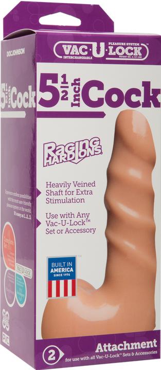 Produktbild Doc Johnson Vac-U-Lock™ - 5.5 Inches Raging Hard-On Cock - Vanilla