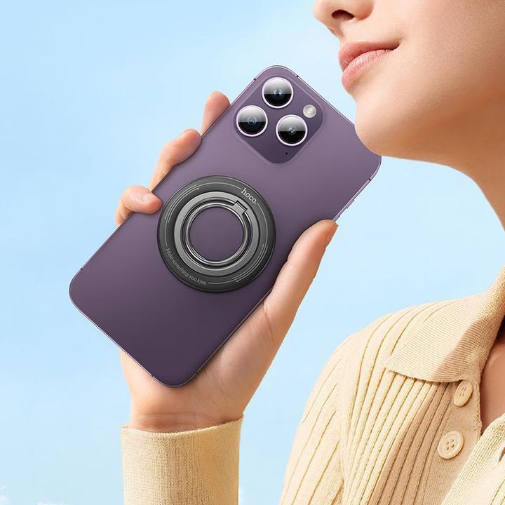 Actual product image Hoco Auto holder magnetic mobile phone ring holder GH3 black