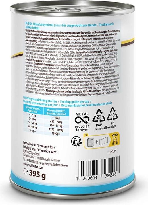 Produktbild Wolfsblut VetLine Weight Management Nassfutter Hund 395 g (Adult, 1 Stk., 395 g)