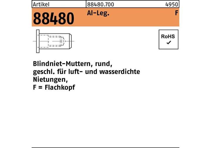 Image du produit Écrou à river R 88480 FLAKO