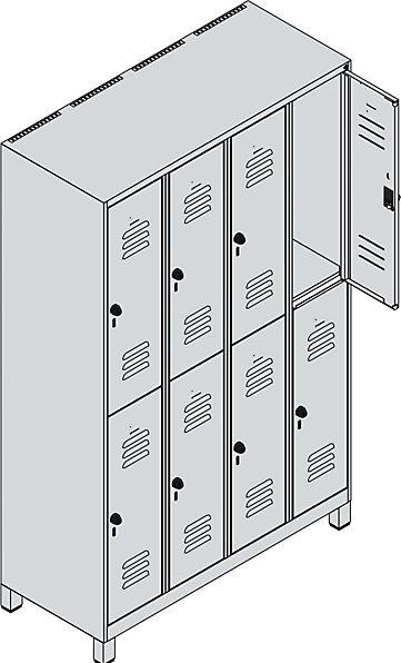 Actual product image C+P CP Locker Classic Plus light grey 080310-40 S10009, 8 lockers 120.0 x 50.0 x 195.0 cm (120 cm, 195 cm)