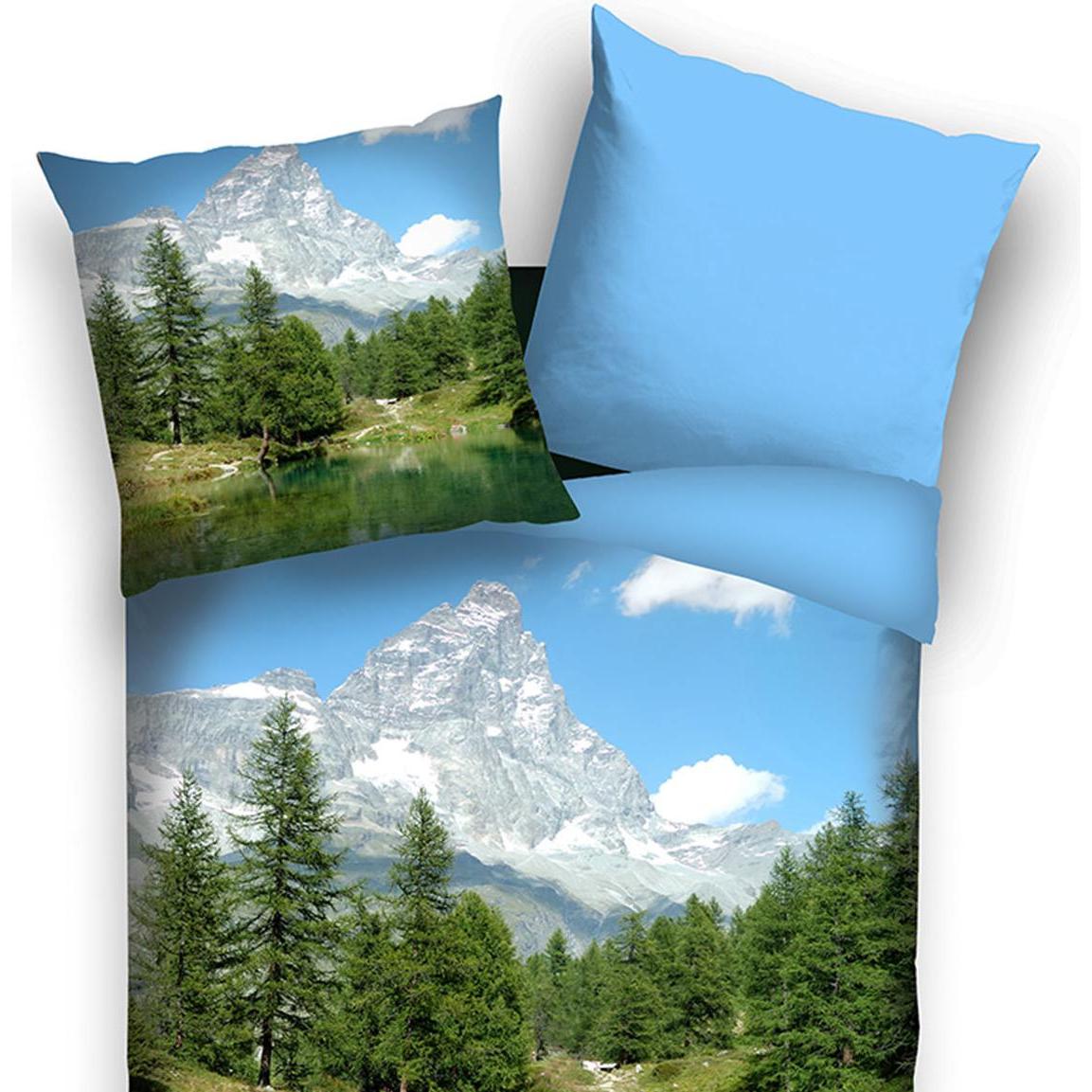 Thumbnail - Traumschlaf, Bettwäsche, Panorama Bergsee (Bettwäsche Set, 135x200 cm + 80x80 cm)