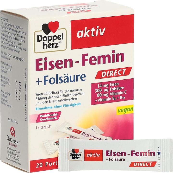 Actual product image Queisser Pharma Doppelherz Eisen Femin Dir (20 Piece, Granulate)