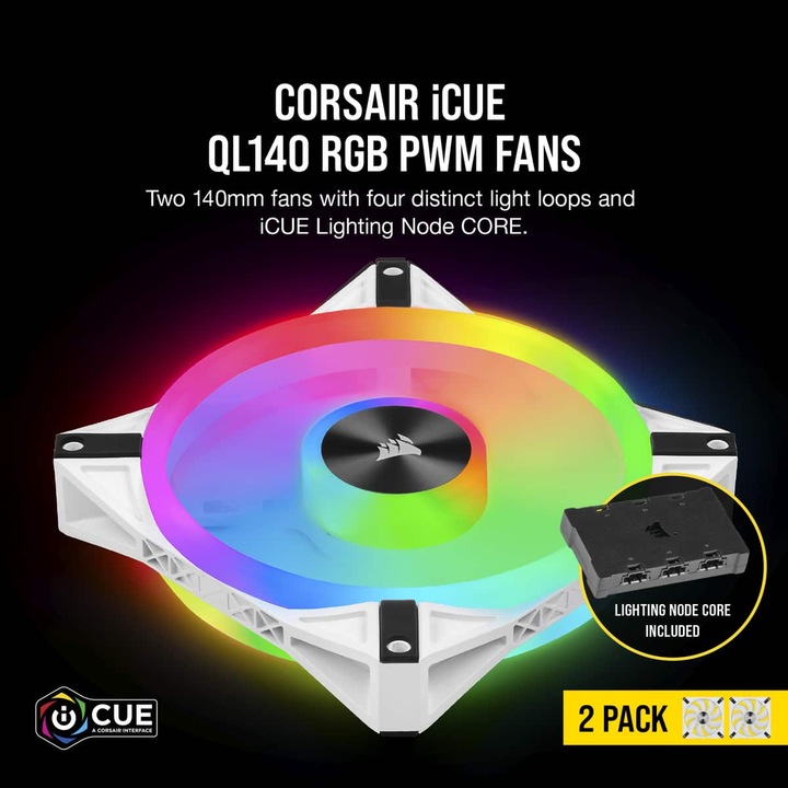 Produktbild Corsair iCUE QL140 RGB (140 mm, 2 x)