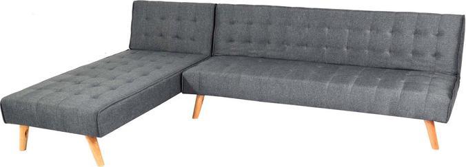 Actual product image Swisshandel24 Corner sofa HWC-K38, sofa folding, reclining surface left/right, fabric/textile solid wood (Corner sofa)