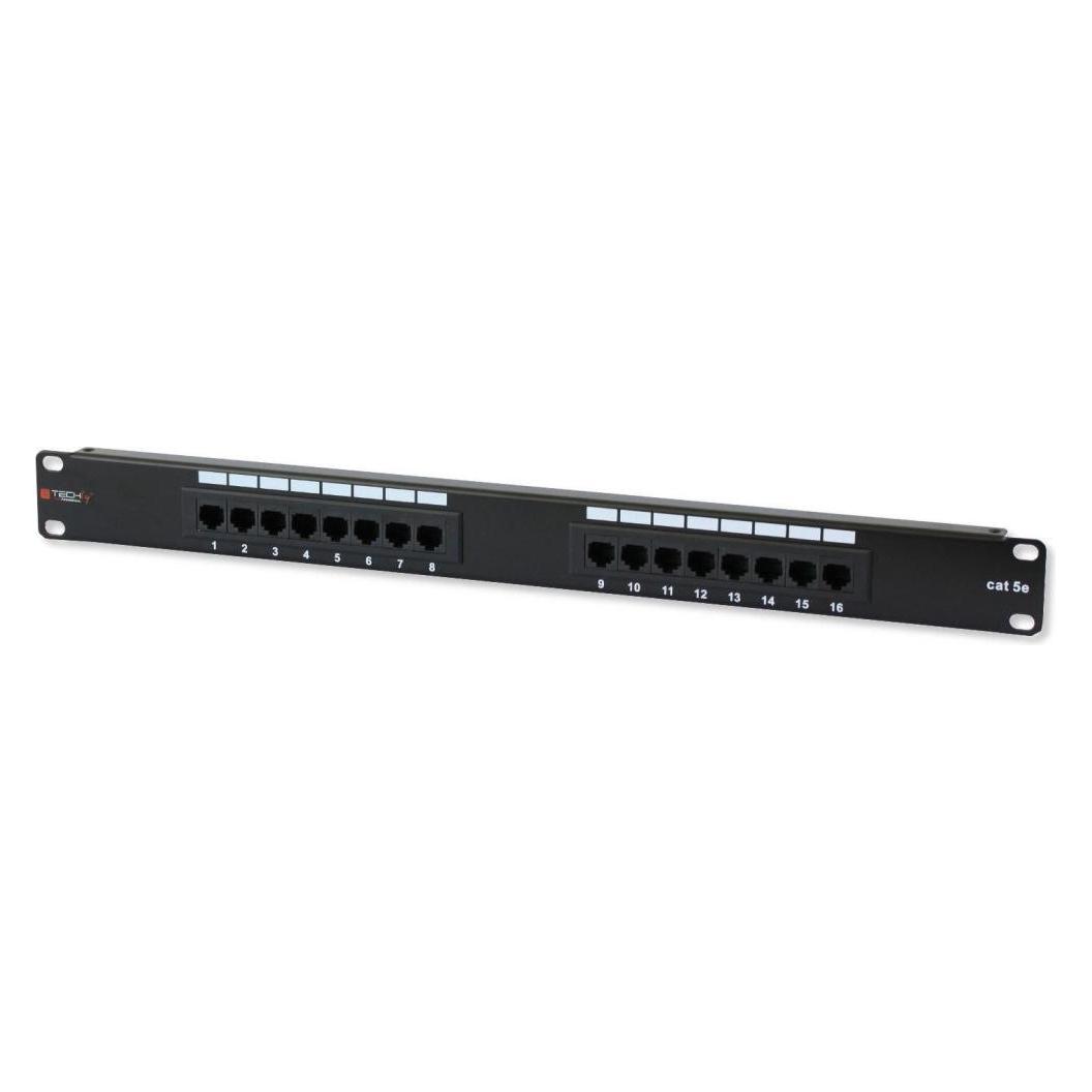Techly 16 x RJ45, Server Zubehör, Schwarz
