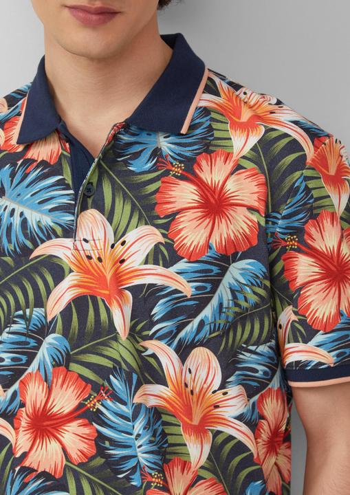 Immagine prodotto S.Oliver Polo-Shirt Poloshirt aus Baumwolle mit All-over-Print (XL)