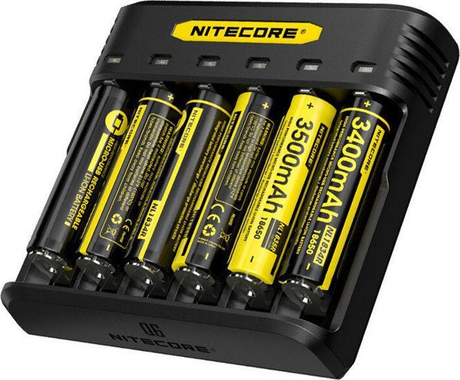 Productafbeelding Nitecore Q6 6-Schacht-Ladegerät (1 Pcs., 14500, 16340, 18650, 26650, Batterij)