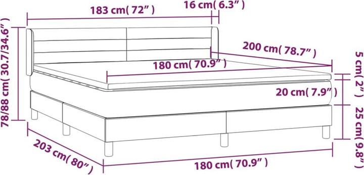 Immagine prodotto vidaXL Boxspringbett (180 x 200 cm)