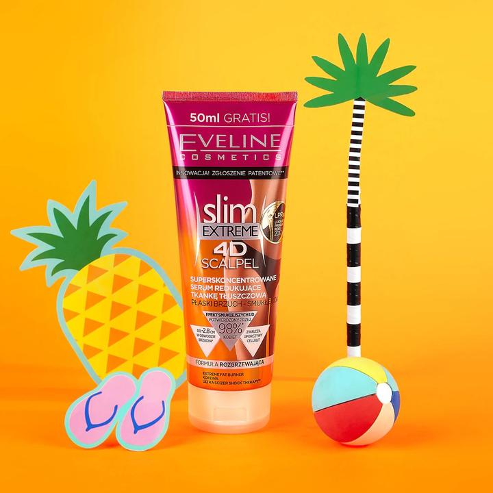 Productafbeelding Eveline Slank Extreem 4D Scalpel Super Gericht Serum Verminderd Door Vetvorming Verwarmend 250Ml (250 ml)