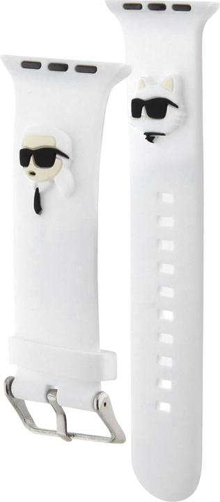 Image du produit Karl Lagerfeld Pasek KLAWLSLKCNH Apple Watch 42/44/45mm biały/white strap 3D Rubber Karl&Choupette H (Matières plastiques, Silicone)