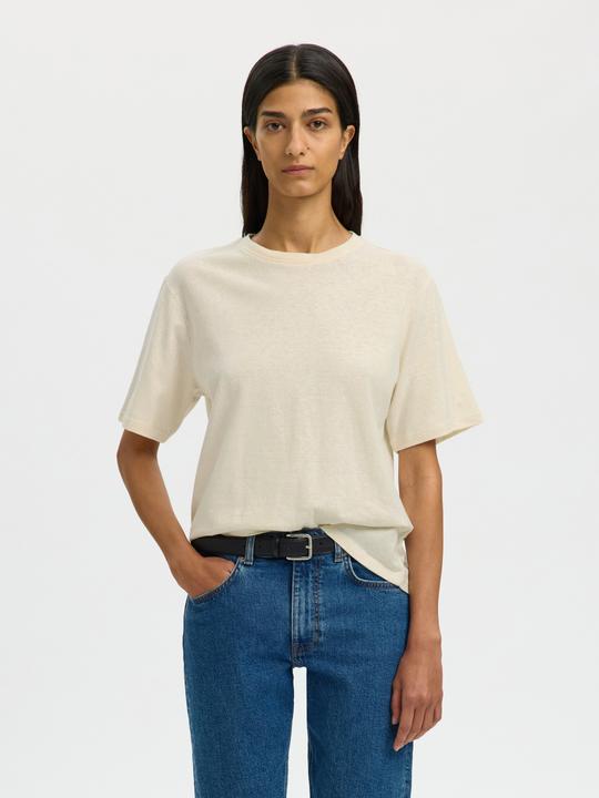 Produktbild Selected Slfada Ss Linen Blend Tee Noos (S)