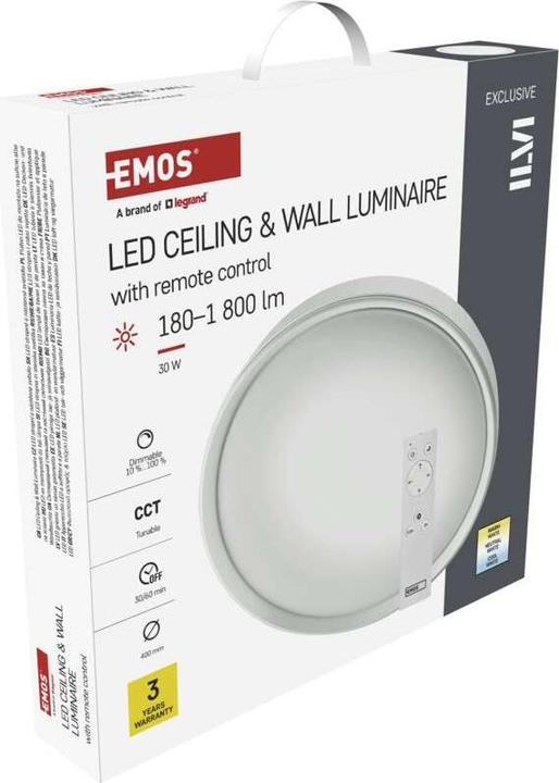 Immagine prodotto Emos Plafoniera LED, rotonda, 30W, dimmerabile, bianco caldo/neutro/freddo (1800 lm)