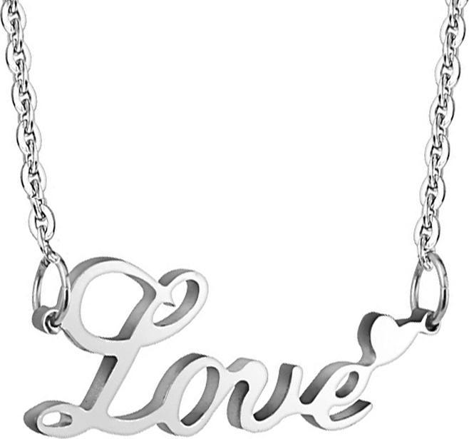 Produktbild Star Piercing Kette silber Anhänger Love silber (ohne Messing, Chirurgenstahl 316L)