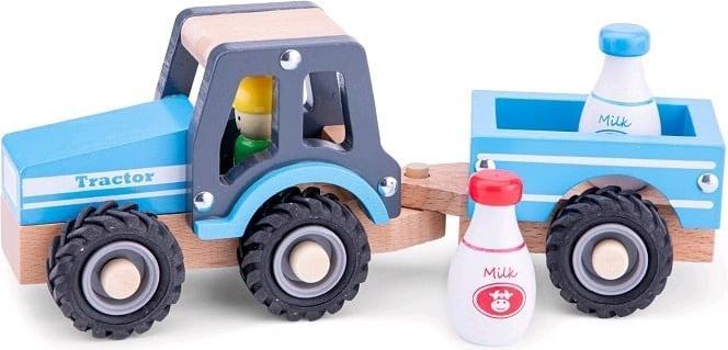 Image du produit New Classic Toys Tracteur avec remorque - Bouteilles de lait