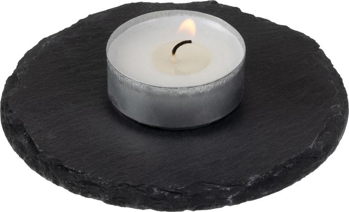 Produktbild Cocon Kerzenuntersetzer Ø 10 cm, Schiefer, Schwarz, 4 Stück