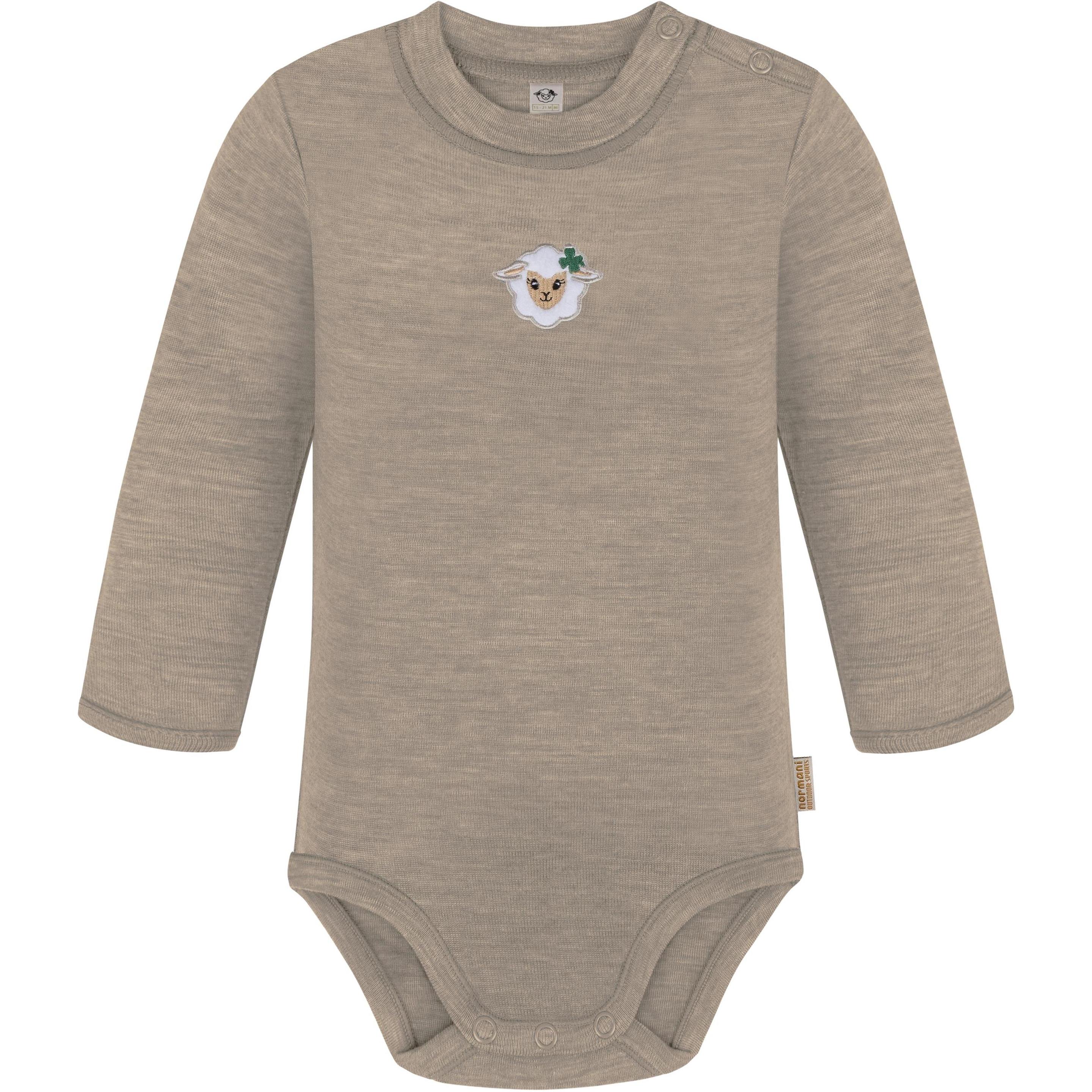 Normani, Herren, Body, 2er Pack Baby Merino Langarmbody „Tuai" - 9401, Beige, (62)