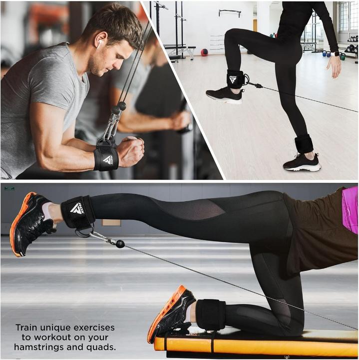 Actual product image Rdx A4 Ankle Straps For Gym Cable Machine
