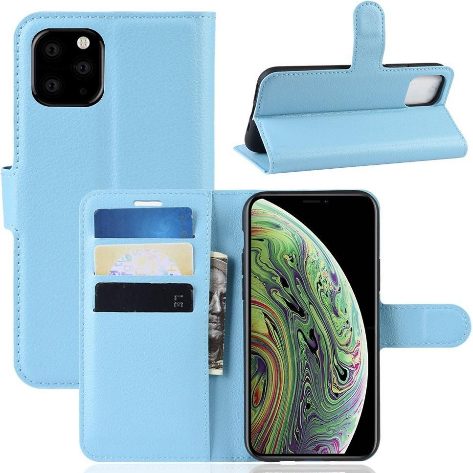 Cover-Discount Leder Hülle mit Kartenfach (Apple iPhone 11 Pro), Smartphone Hülle, Blau