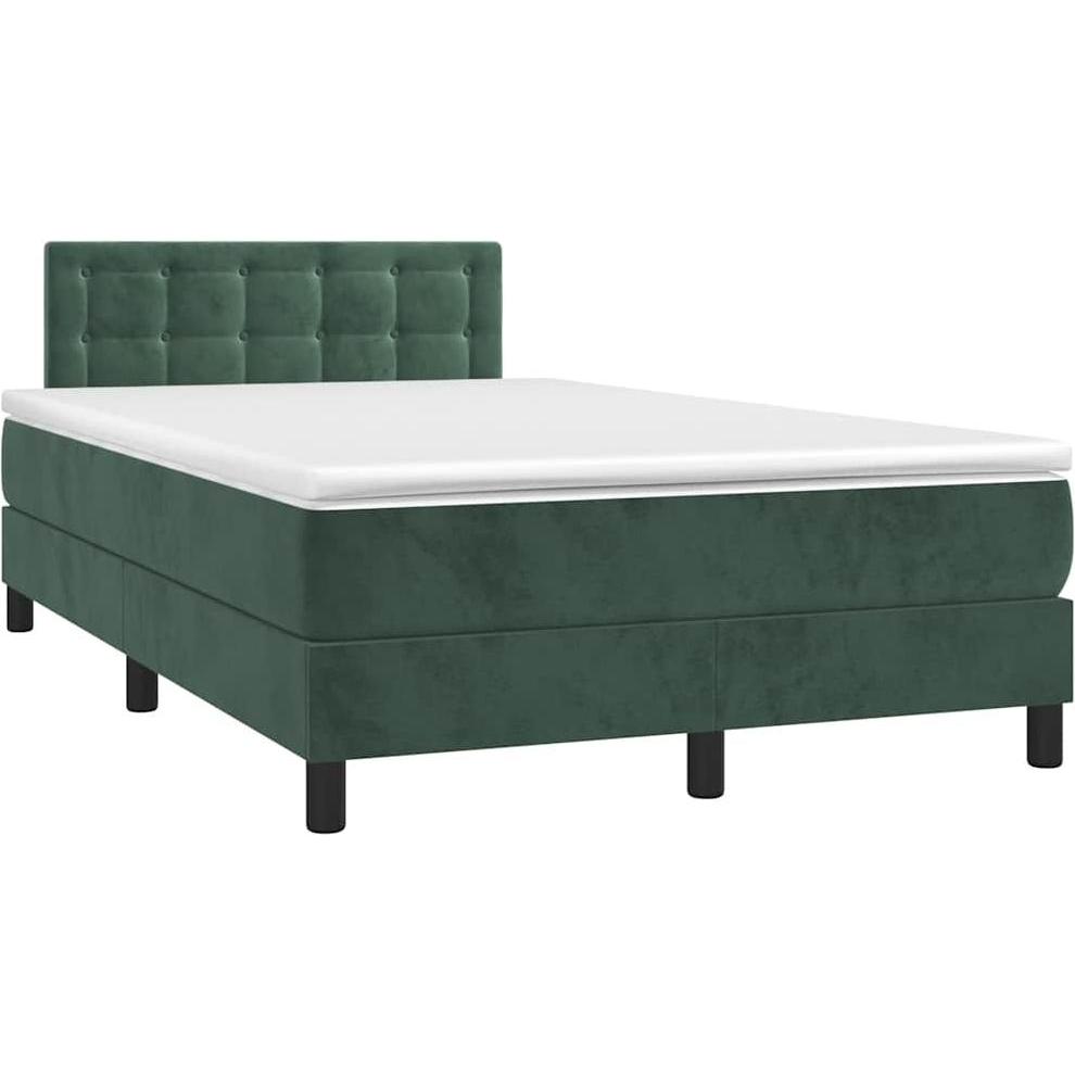 VidaXL, Boxspringbett, Bo x springbett mit Matratze & LED 120 x 190 cm Samt (120 x 190 cm)
