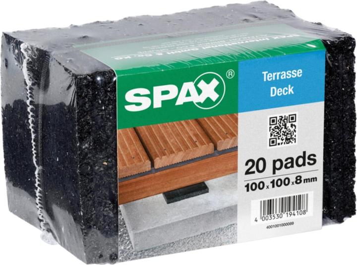 Produktbild Spax DISTANCE PADS 100 X100 X8 SCHWARZ FOLIE