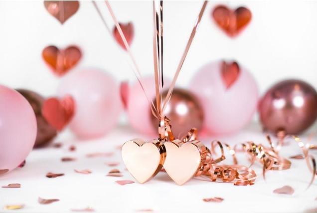 Produktbild Partydeco Balloon weight Hearts, rose gold (1 pkt / 1 pc.)
