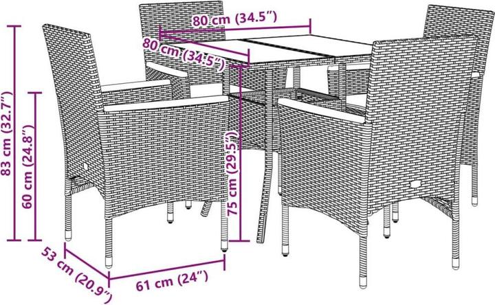 Produktbild vidaXL Garten Essgruppe