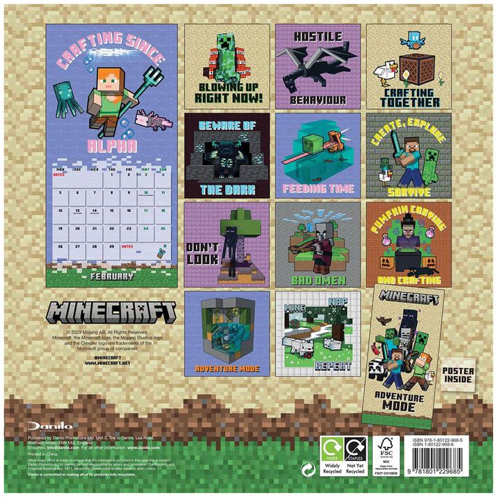 Produktbild Minecraft Wandkalender 2024 Quadratisch