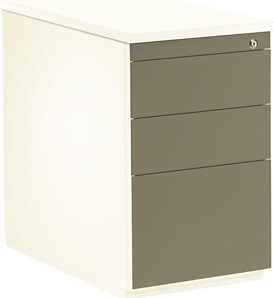 Produktbild Mauser Schubladencontainer,720x800mm, 2xMaterialschub, Hängeregistratur, weiss/grau/weiss