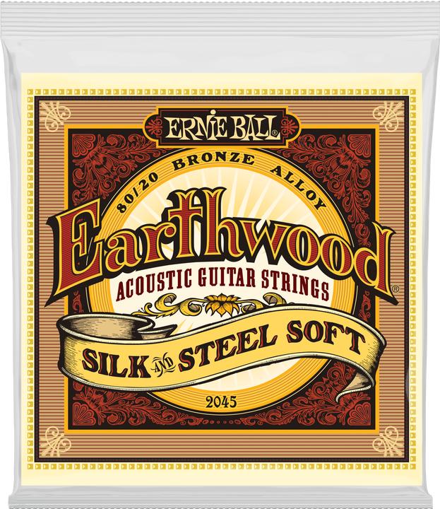 P&H Bows ERNIE BALL String Set, Acoustic, Earthwood Bronze, Silk Steel, Soft (6x, Guitar, 0.05")