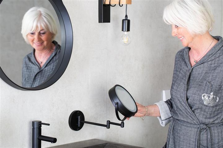 Actual product image Ridder Wall Make-Up Mirror Mary M Black W/ LED