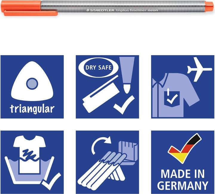 Actual product image Staedtler triplus fineliner 334 triangular fineliner (Neon, 6x)
