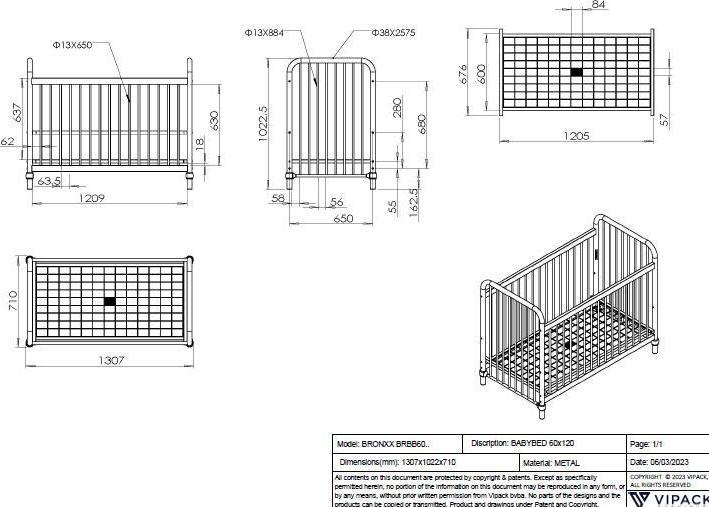 Valeurs nutritives et ingrédients Jaxx Bronxx Lit Bebe Mat Noir 60X120Cm (60 x 120 cm)