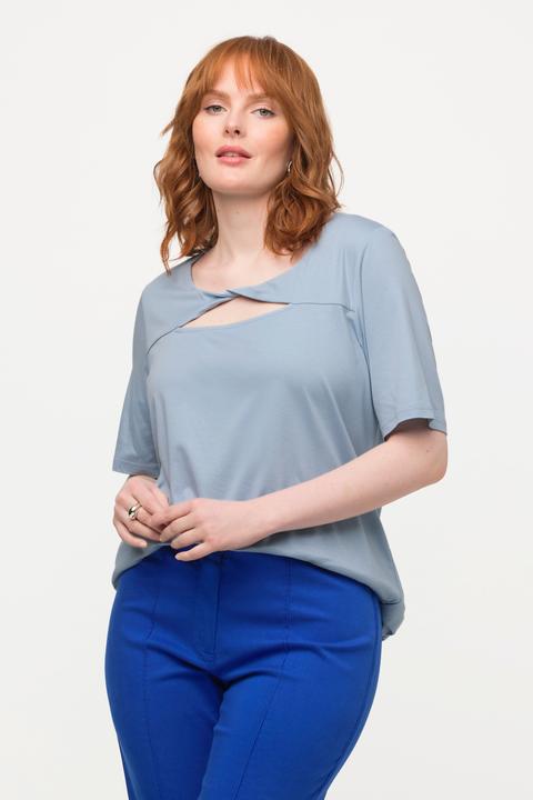 Produktbild Ulla Popken T-Shirt, Drapierung, Cut-Out, V-Ausschnitt, Halbarm (46, 48)