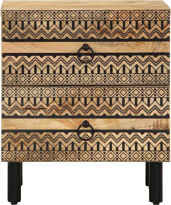 Image du produit VidaXL Table de nuit Table de chevet Console de chevet Noir Manguier brut (40 x 33.5 x 46 cm)