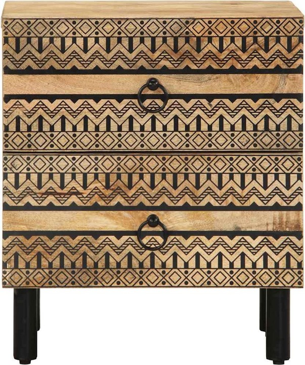 Immagine prodotto VidaXL Comodino Comodino Cassettiera Comodino Console Comodino Nero Legno di mango grezzo (40 x 33,5 x 46 cm)