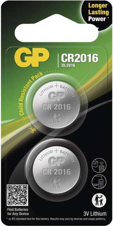 Actual product image GP Batteries Button cells (2 pcs., CR2016, 90 mAh)